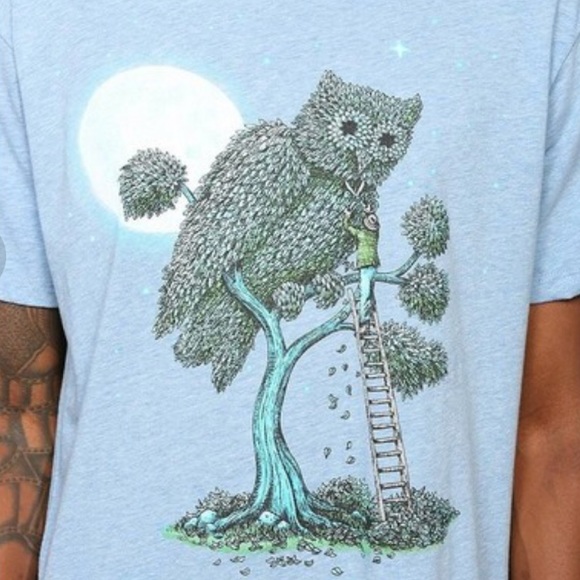 Rare Vintage FUN Artists x Terry Fan The Owl Tree Tee - Picture 1 of 5